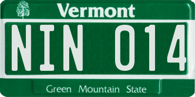 VT license plate NIN014