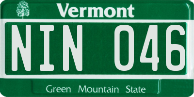 VT license plate NIN046