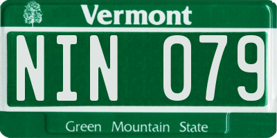 VT license plate NIN079