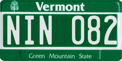 VT license plate NIN082