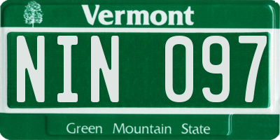 VT license plate NIN097