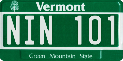 VT license plate NIN101