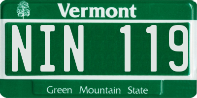 VT license plate NIN119