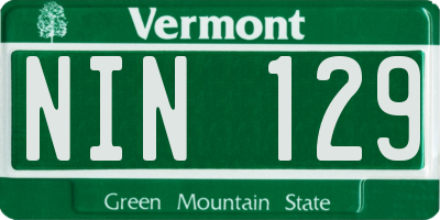 VT license plate NIN129