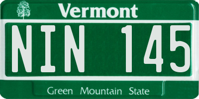 VT license plate NIN145