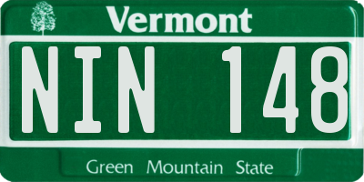 VT license plate NIN148