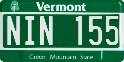 VT license plate NIN155