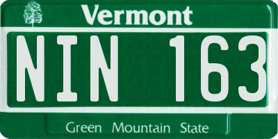 VT license plate NIN163