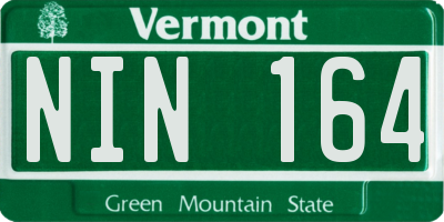 VT license plate NIN164