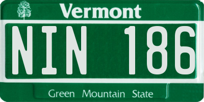 VT license plate NIN186