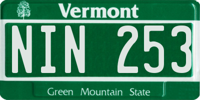 VT license plate NIN253