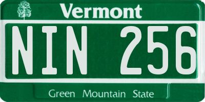 VT license plate NIN256
