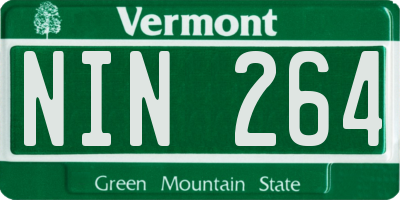 VT license plate NIN264