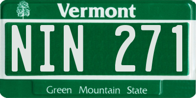 VT license plate NIN271