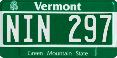 VT license plate NIN297