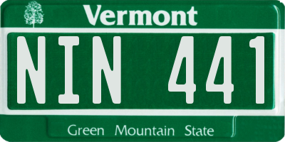 VT license plate NIN441