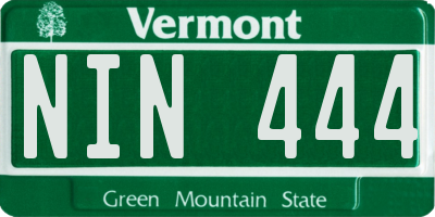 VT license plate NIN444