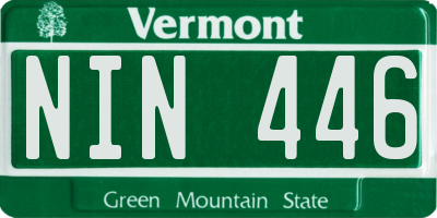 VT license plate NIN446