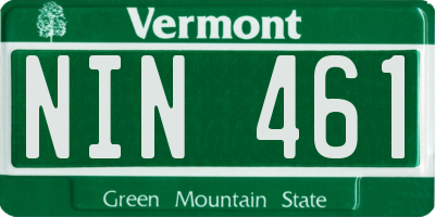 VT license plate NIN461