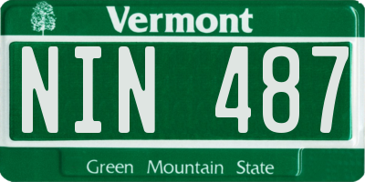 VT license plate NIN487