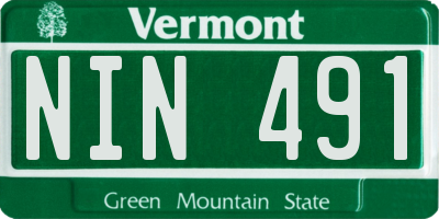 VT license plate NIN491