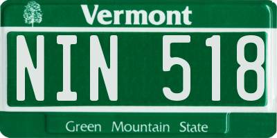 VT license plate NIN518
