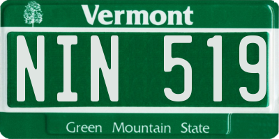 VT license plate NIN519