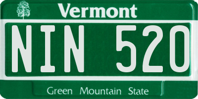 VT license plate NIN520