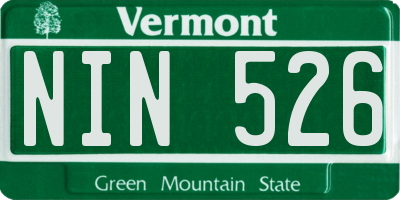 VT license plate NIN526