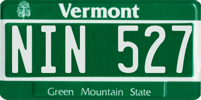 VT license plate NIN527