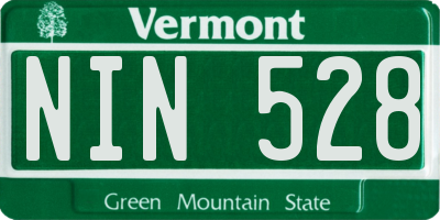 VT license plate NIN528