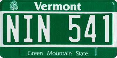 VT license plate NIN541