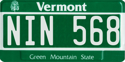 VT license plate NIN568