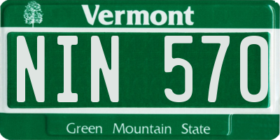 VT license plate NIN570