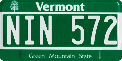 VT license plate NIN572