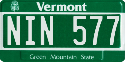 VT license plate NIN577