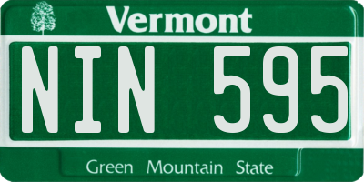 VT license plate NIN595
