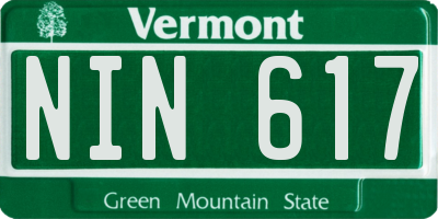 VT license plate NIN617