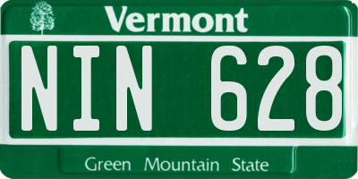 VT license plate NIN628