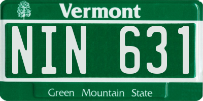 VT license plate NIN631