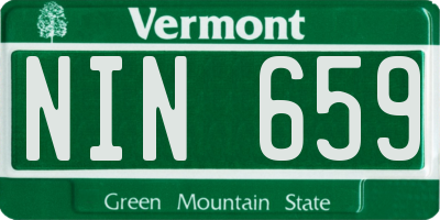VT license plate NIN659
