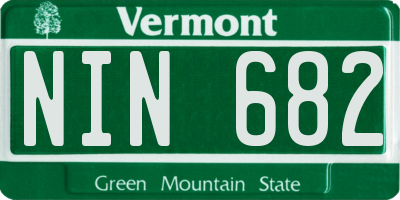 VT license plate NIN682