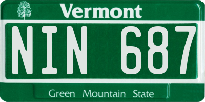 VT license plate NIN687