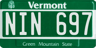 VT license plate NIN697
