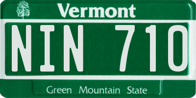VT license plate NIN710