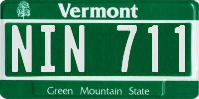 VT license plate NIN711