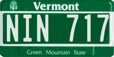 VT license plate NIN717