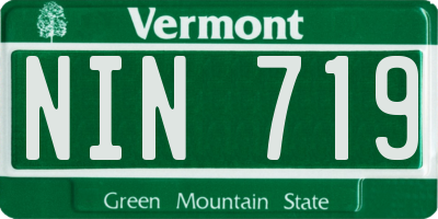 VT license plate NIN719