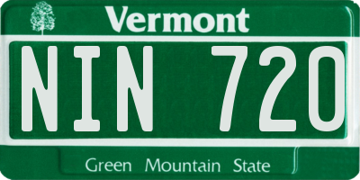 VT license plate NIN720
