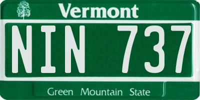 VT license plate NIN737